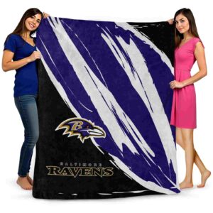 baltimore ravens brushstrokes purple white blanket fashion forward