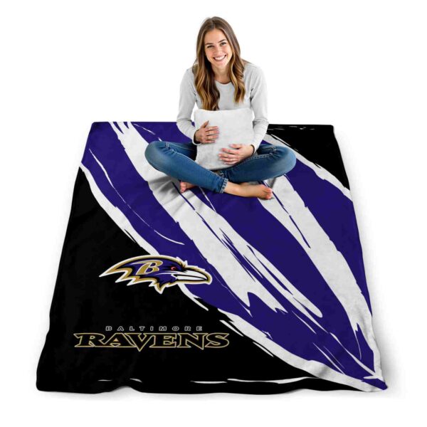 baltimore ravens brushstrokes purple white blanket high quality