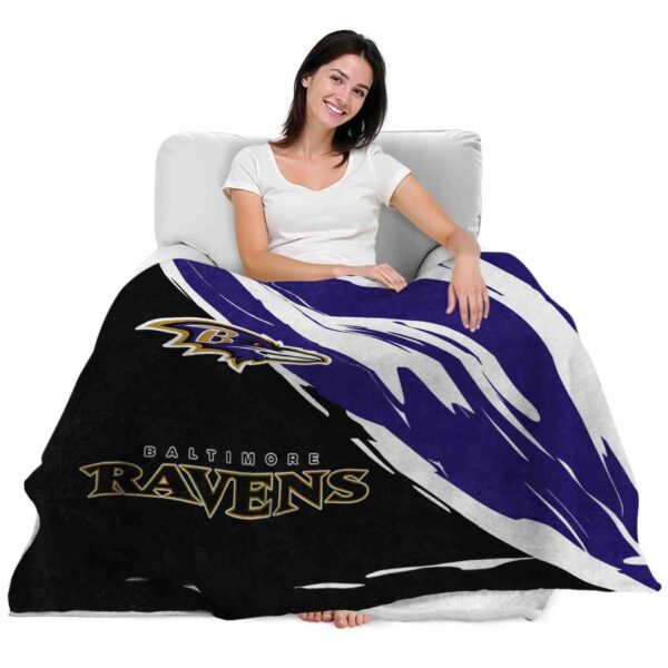 baltimore ravens brushstrokes purple white blanket latest model