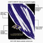 baltimore ravens brushstrokes purple white blanket new arrival