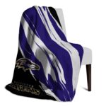 baltimore ravens brushstrokes purple white blanket top rated