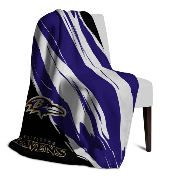 baltimore ravens brushstrokes purple white blanket top rated
