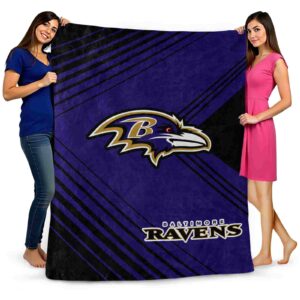 baltimore ravens diagonal stripes purple blanket fashion forward