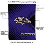 baltimore ravens diagonal stripes purple blanket best selling