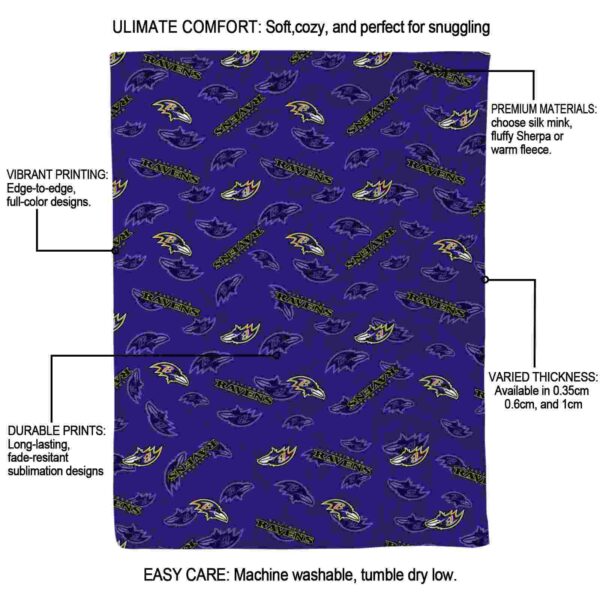 baltimore ravens diehard fans purple blanket new arrival