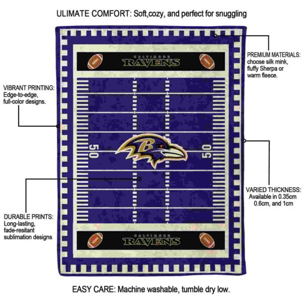 baltimore ravens football field purple blanket new arrival