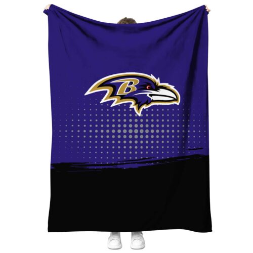 baltimore ravens gradient dots purple blanket best selling
