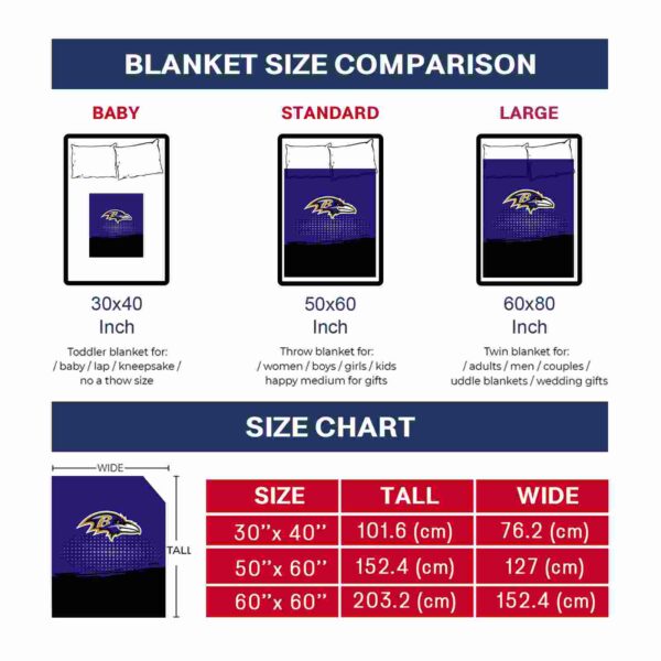 baltimore ravens gradient dots purple blanket trendy