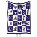 baltimore ravens mickey minnie purple white blanket best selling