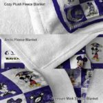 baltimore ravens mickey minnie purple white blanket premium grade