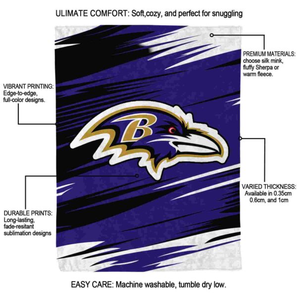 baltimore ravens paint streaks purple white blanket new arrival