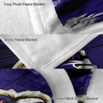 baltimore ravens paint streaks purple white blanket premium grade