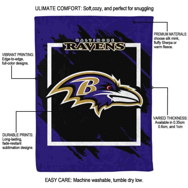 baltimore ravens splatter effect purple blanket new arrival