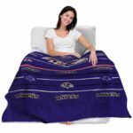 baltimore ravens striped pattern purple blanket latest model