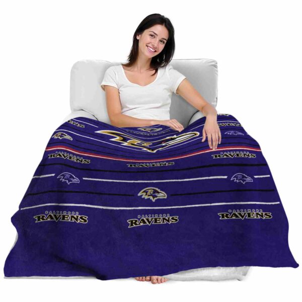 baltimore ravens striped pattern purple blanket latest model