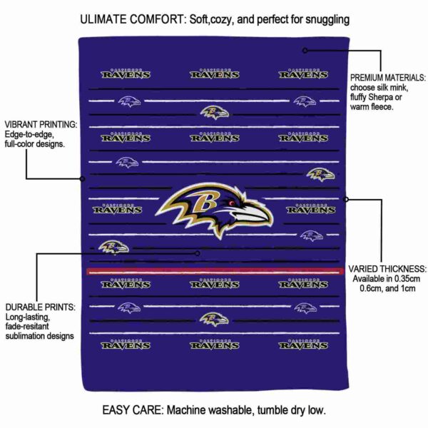 baltimore ravens striped pattern purple blanket new arrival