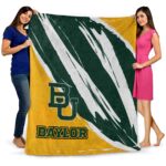 baylor bears brushstrokes green white blanket fashion forward