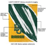 baylor bears brushstrokes green white blanket new arrival