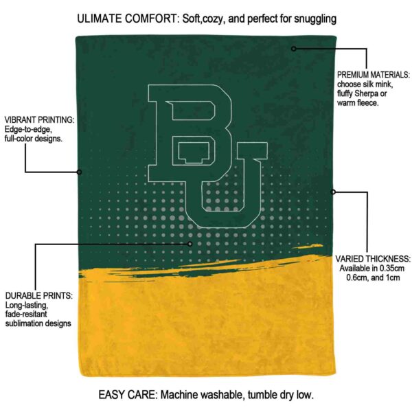 baylor bears gradient dots green blanket new arrival