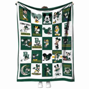 baylor bears mickey minnie green white blanket best selling