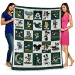 baylor bears mickey minnie green white blanket best selling
