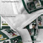 baylor bears mickey minnie green white blanket best selling