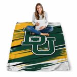 baylor bears paint streaks green white blanket high quality