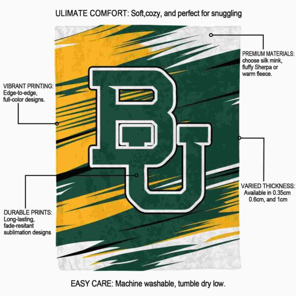 baylor bears paint streaks green white blanket new arrival