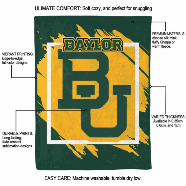 baylor bears splatter effect green blanket new arrival