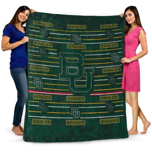 baylor bears striped pattern green blanket fashion forward
