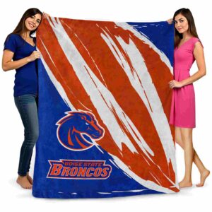 boise state broncos brushstrokes orange white blanket fashion forward