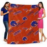 boise state broncos fan spirit orange blanket fashion forward
