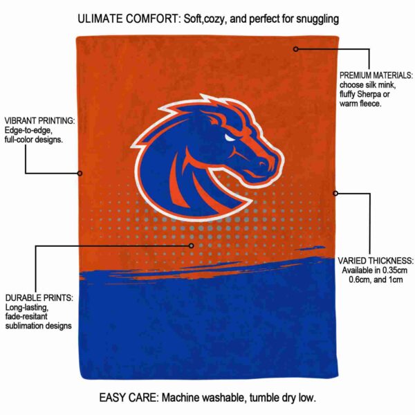 boise state broncos gradient dots orange blanket new arrival