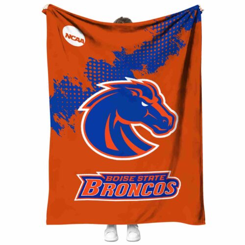 boise state broncos grunge texture orange blanket best selling