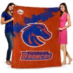 boise state broncos grunge texture orange blanket best selling