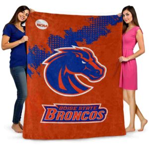 boise state broncos grunge texture orange blanket fashion forward