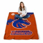 boise state broncos grunge texture orange blanket best selling