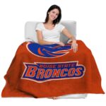 boise state broncos grunge texture orange blanket best selling