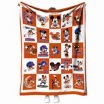 boise state broncos mickey minnie orange white blanket best selling