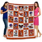 boise state broncos mickey minnie orange white blanket best selling