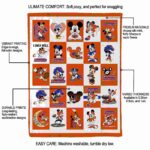 boise state broncos mickey minnie orange white blanket best selling