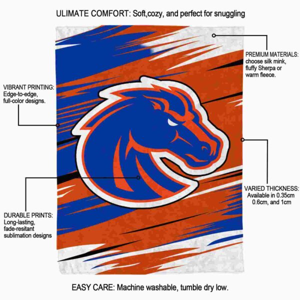 boise state broncos paint streaks orange white blanket new arrival