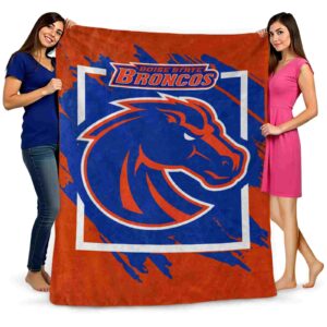 boise state broncos splatter effect orange blanket fashion forward