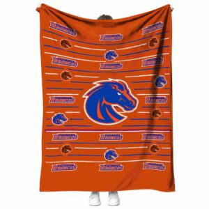 boise state broncos striped pattern orange blanket best selling