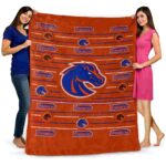 boise state broncos striped pattern orange blanket fashion forward
