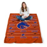 boise state broncos striped pattern orange blanket high quality