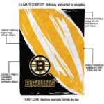 boston bruins brushstrokes gold white blanket new arrival