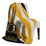 boston bruins brushstrokes gold white blanket top rated