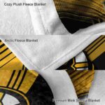 boston bruins diagonal stripes gold blanket best selling