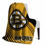 boston bruins diagonal stripes gold blanket best selling
